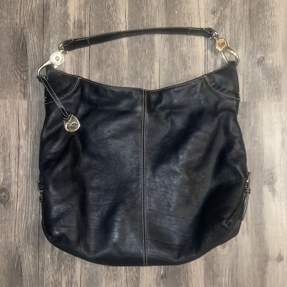 Vintage Dooney & Bourke Brand Shoulder Bag - black leather - Picture 2 of 10